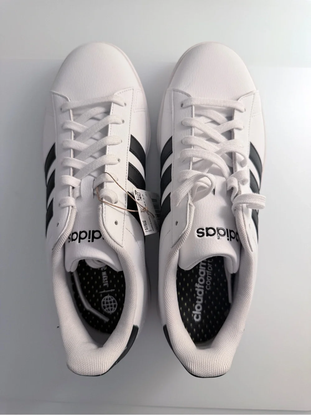 adidas Grand Court 2.0 White with Black Stripes